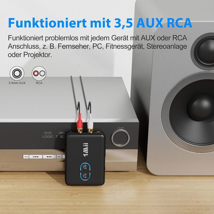 Bluetooth-трансмітер та ресивер 1Mii ML302+, двоканальний адаптер для ТБ та навушників (Dual Link)