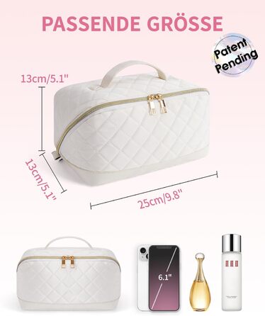 Косметичка для подорожей Wandering Nature для жінок: велика, водонепроникна, з відділенням для пензликів (Beige)