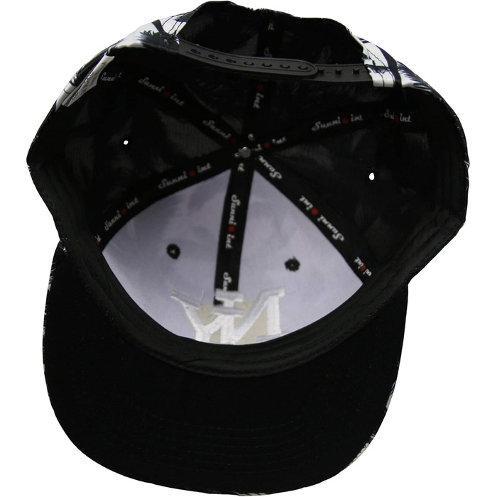 Кепка Snapback New York - сіро-біла, регульований розмір 52-58 см, чорний гавайський принт