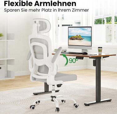 Ергономічне крісло для офісу Farini з регульованою підголовником, крісло для начальника, геймінгове крісло на коліщатках, сірий колір