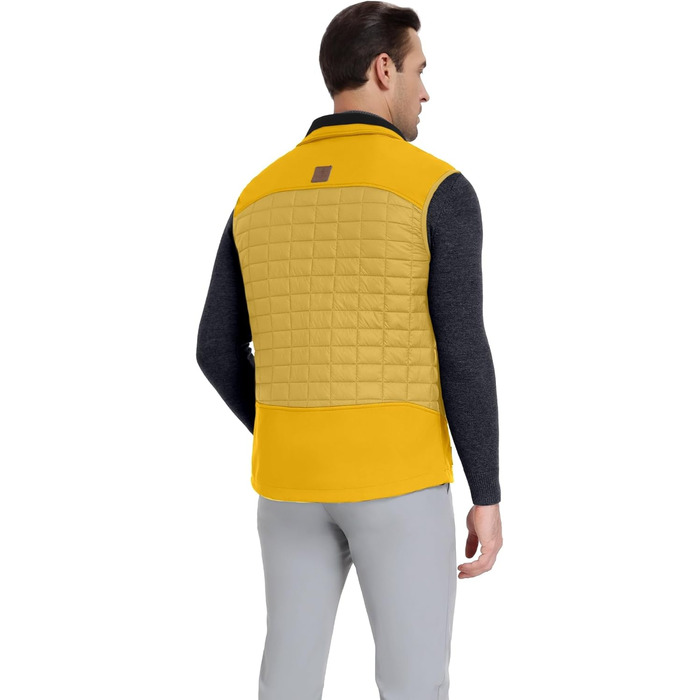 Little Donkey Andy Легка пухова жилетка для чоловіків. Тепла безрукавна куртка для активного відпочинку, туризму, бігу (M, жовто-бурштиновий)