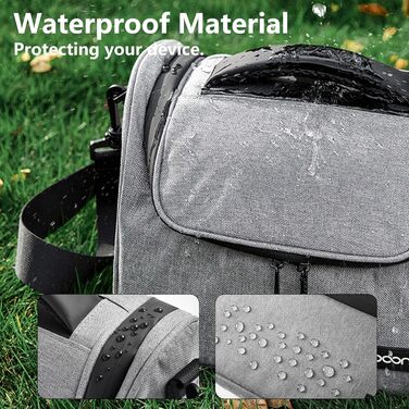 Чохол для камери Linpr: сумка кросбоді для дзеркальних/зеркально-беззеркальних фотоапаратів, водонепроникний, сумісний з Canon/Sony/Nikon (Сірий, Середній)