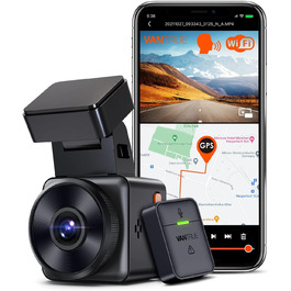 Автомобільний відеореєстратор VANTRUE E1 2.7K Wi-Fi GPS, 2.5K 1440P/60FPS, керування голосом та пультом, нічне бачення HDR, паркувальний режим 24/7, кут 160°, до 512ГБ