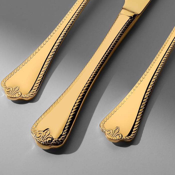 Нержавіюча сталева стололова посуд: набір 24 шт. на 6 осіб - елегантний набір для щоденного використання та особливих випадків, стійкий до корозії