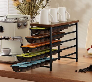 Тримач для капсул кави Dolce Gusto, 5-ярусний металевий ящик для капсул з тихими направляючими та антиковзними ніжками (на 72 капсули)