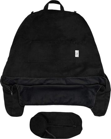 Подушка для чоловіків з підлокітниками - велика, для читання та відпочинку в ліжку. Висока спинка, преміум піна з пам'яті, знімна подушка для шиї на еластичному шнурі. Чорний колір, лише чохол.