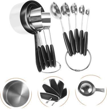 4-Piece Stainless Steel Measuring Spoon Set, Laboratory Measuring Cups, Measuring Gadgets, Teaspoons, Beakers, Measuring Cups, Measuring Cups, Coffee Cups with Lids, Dinnerware, Utensils, Baking Accessories, Silica Gel, Cabilock