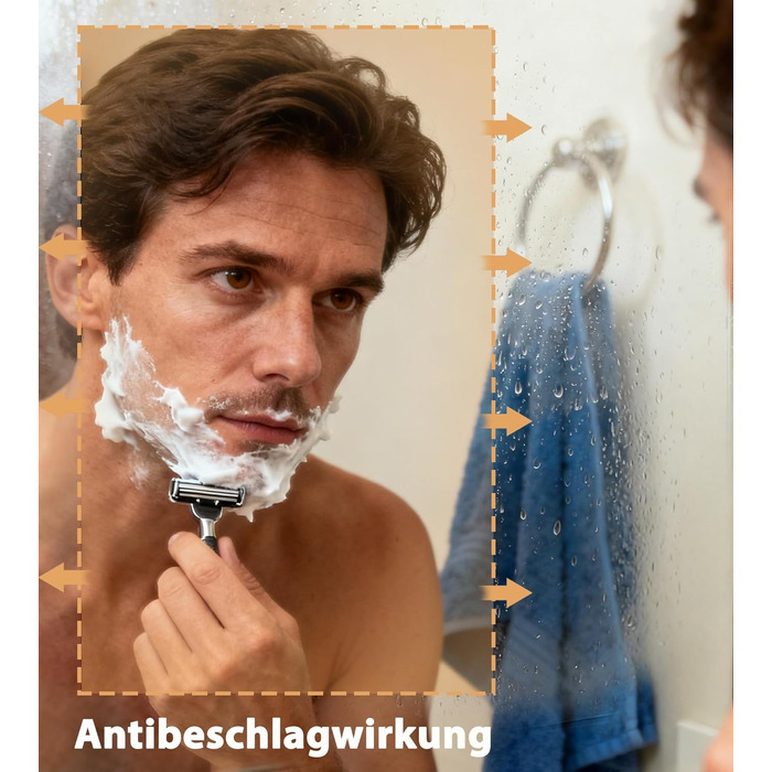 Дзеркало для ванної кімнати SVNR з підсвічуванням 40x60 см, LED, алюмінієва рама, захисне скло, IP44, 3 кольори світла, антизапарник