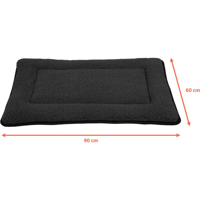 М'яка килимок для тварин Spetebo, 90 x 60 см, з неслизьким дном - ліжко для собак та котів, килимок для сну, тепла підстилка, великий розмір (сірий, антрацит)