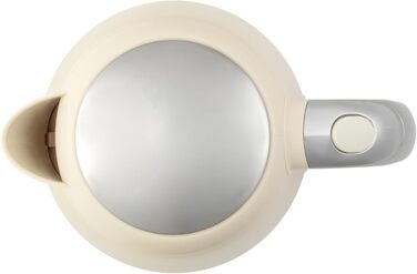 Електричний чайник Salter Retro Cream 1.7L з ретро-дизайном, 2.2 кВт, 360° обертання, фільтр від накипу, бездротовий, індикатор рівня води, захист від сухого кипіння, автоматичне вимкнення, кремовий колір