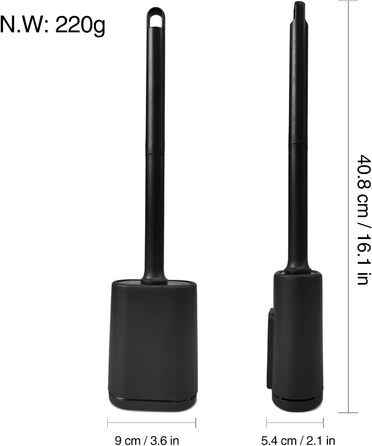 Силіконова щітка для унітазу Klobürste з кріпленням на стіну без свердління, чорна