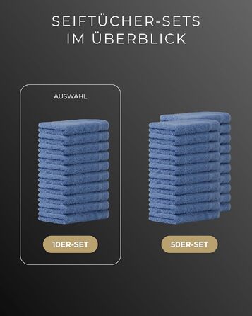 Набір махрових рушників 50x100 см, 100% бавовна, 600 г/м², Oeko-TEX, 10 шт. — м'які та гігроскопічні рушники з петлею для підвішування