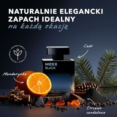 Чоловіча туалетна вода Mexx Black for Him, чорний перець та кедр, 50 мл