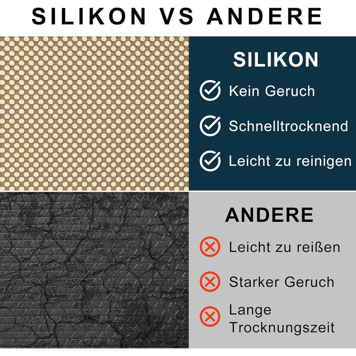 Килимок для дому та вулиці Fowooyeen з силікону, 43 x 76 см, Khaki