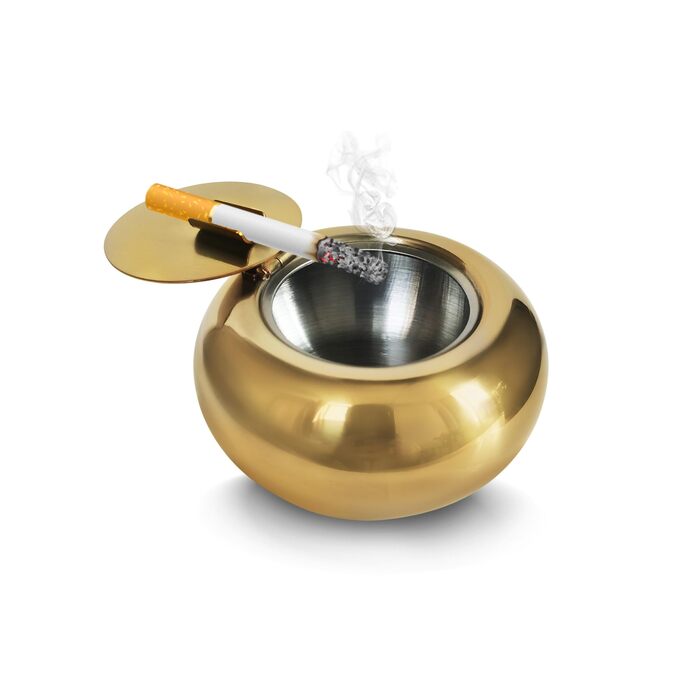 Попільничка з кришкою з нержавіючої сталі Golden S-Gold (S-Gold)
