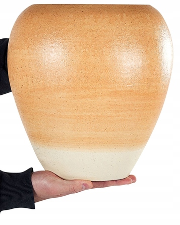 Декоративна керамічна ваза SKIONE, 34 см, світло-коричнева