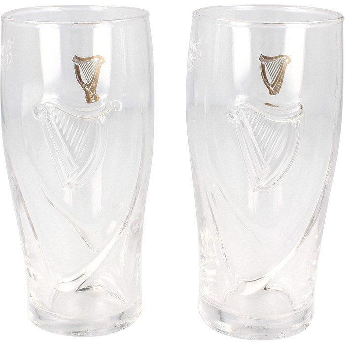 Офіційний набір з 2 склянок Guinness 1/2 Pint з тисненням арфи