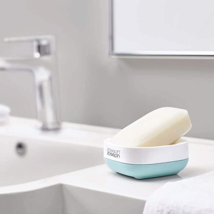 Мильниця Joseph Joseph Slim компактна, біло-блакитна, 6.2 x 14.1 x 9.1 см