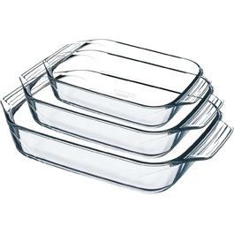 Набір з 3 жароміцних форм Pyrex із боросилікатного скла