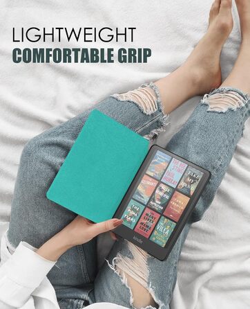 Чохол MoKo для Kindle Paperwhite 2024 (12-го покоління) та Kindle Colorsoft Signature Edition 2024, Jade Green (А-Jade Green), з авто-ввімкненням/вимиканням