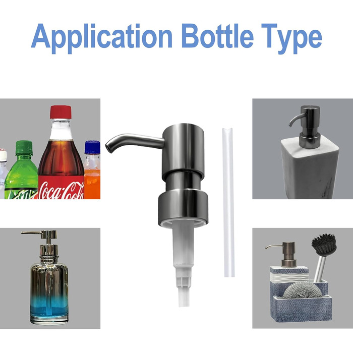 Дозатор для мила Suanti, 425 мл, з помпою з нержавіючої сталі, наповнюваний, квадратний, декоративний, для мила для рук, миття посуду та лосьйону, стиль мармур (срібна помпа - 2 шт.)