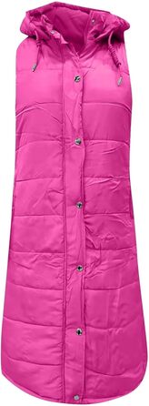 Степова жилетка для жінок з капюшоном, без рукавів, тепла, легка, для активного відпочинку, довга, великий розмір, рожевий колір