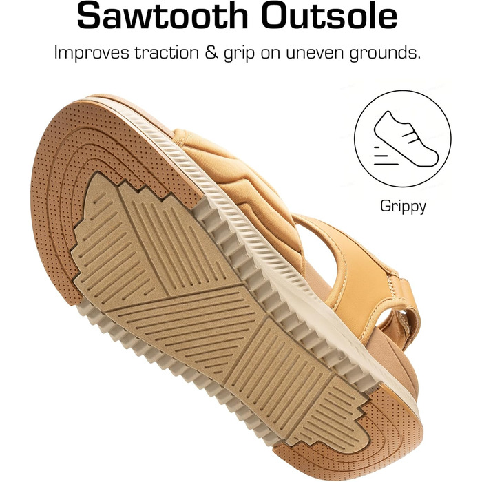 Сандалі жіночі Dream Pairs Trekkingsandalen - спортивні, дихаючі, для піших прогулянок, розмір 41.5 EU, коричневі