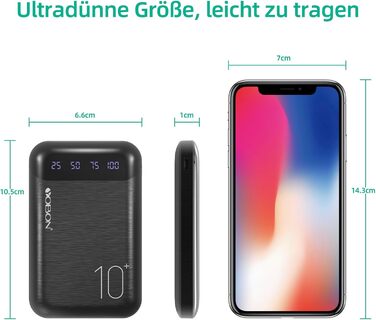 Портативний зарядний пристрій Power Bank 10000mAh з 2 USB виходами та USB-C входом (Чорний)