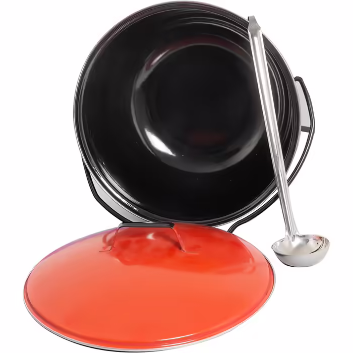 ACTIVA Hungarian Goulash Pot with Lid I 14L Goulash Pot for Fire Pit including Ladle I Fire Pot for sociable outdoor evenings