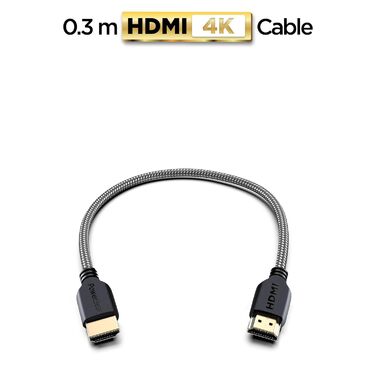 Кабель HDMI PowerBear | Висока швидкість, нейлонова обплітання, золоті коннектори, 4K, 60Hz, ARC, CL3, для ноутбука, монітора, PS5, PS4, Xbox One, Fire TV, Apple TV, 0.3 м