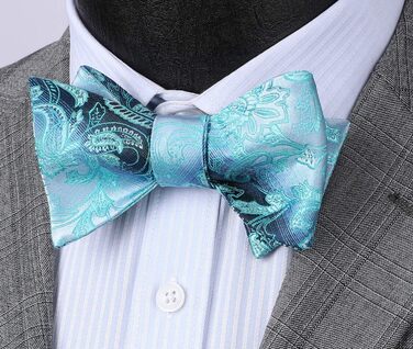 Чоловічий нагрудний хустинка HISDERN з візерунком пейслі, жаккард, для весілля, вечірки, самостійне зав'язування, універсальний розмір, блакитний