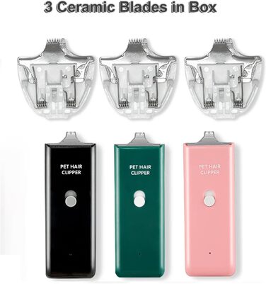 Набір для догляду за тваринами: професійна машинка для стрижки собак та котів, безшумна, акумуляторна, бездротова, набір лез (3 шт.)