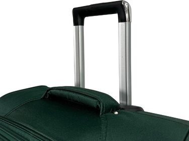 Чемодан-валіза на колесах, тканинний, розширюваний, з подвійними колесами (M/L/XL/XXL або набір 4 шт.), м'яке багаж (фіолетовий, ручна поклажа (55 см)), (ручна поклажа (55 см), смарагдовий)