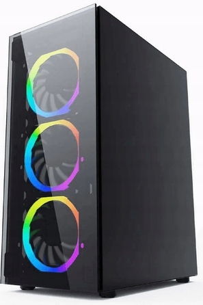 Корпус для комп'ютера Gembird Fornax 1500 RGB Midi Tower, загартоване скло, 4 вентилятори