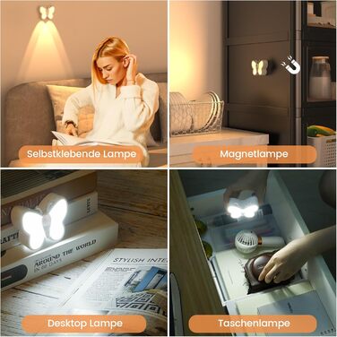 Motion Sensor Night Light, 2 Pack LED Night Lamp Dimmable with 3 Color Modes, USB Rechargeable Bedside Light Indirect Lighting for Kids' Rooms, Hallway, Staircase, Bedroom, Bathroom (1 Piece)
