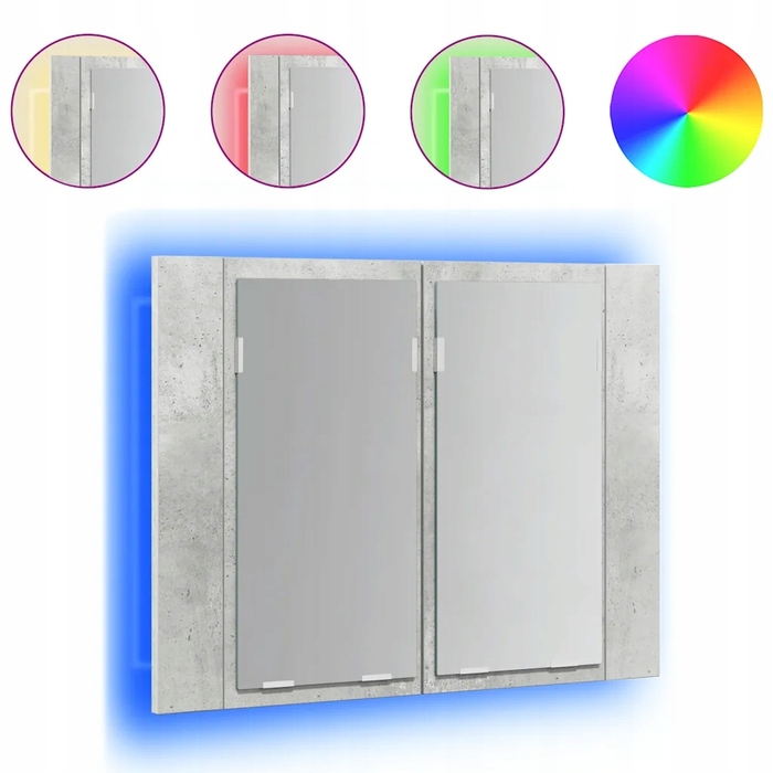 Шафа у ванну кімнату з дзеркалом та RGB LED-підсвіткою, колір 