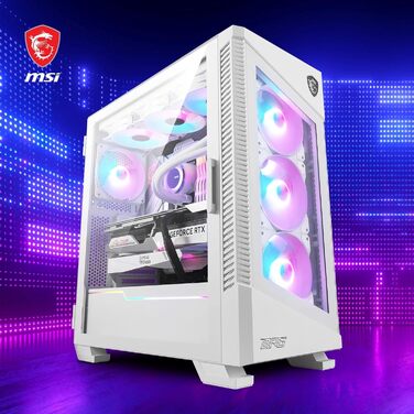 Корпус ПК MSI MPG Velox 100R White Mid-Tower для E-ATX, з загартованим склом, Airflow, Mystic Light, 2x 360mm кулер