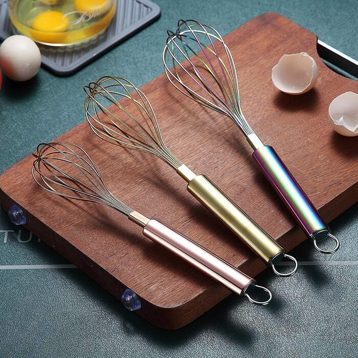 Набір вінчиків Kyraton з нержавіючої сталі (8', 10', 12') - 3 шт. для кухні, приготування їжі, збивання та перемішування