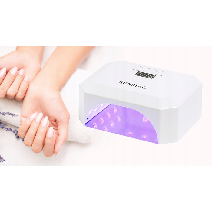 UV LED лампа для нігтів Semilac Diamond Collection 24W/48W, 36 діодів, біла