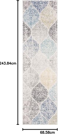 Килим SAFAVIEH з потертим ефектом для вітальні, їдальні, спальні - колекція Madison, короткий ворс, 155 x 229 см (слонова кістка та блакитний), 69 x 244 см (дверний килимок)