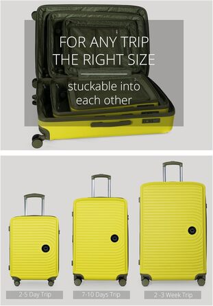 Чемодан Hauptstadtkoffer Mitte - великий, жорсткий, з TSA, 4 колеса, 77см, 130л, розширення об'єму, набір (S+M+L)