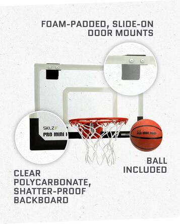 SKLZ Pro Mini баскетбольний кошик - ігровий кошик для дому з м'ячем, SKLZ Pro Mini Hoop