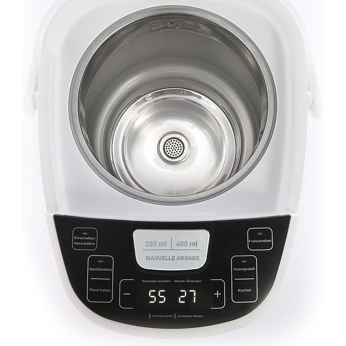 TITAN 2.1: Thermopot 5 Liter Kettle, Hot Water Dispenser Adjustable 45-95 °C, Pump Kettle 5L Thermos Flask, Samovar with Temperature Setting, Child Safety Lock, Water Connection, Keep Warm Function