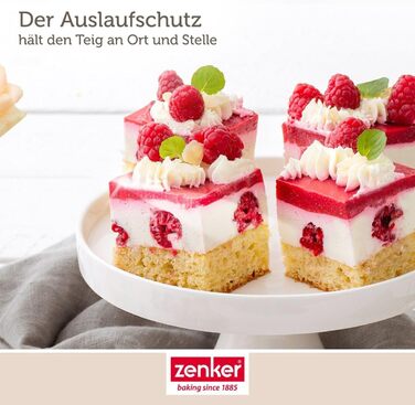 Zenker Rectangular Springform Pan with Lid DELUXE, Cake Transport Box with Enamel Base, Baking Sheet with Lid (Color: Black/Transparent/Red), Quantity: 1 Piece