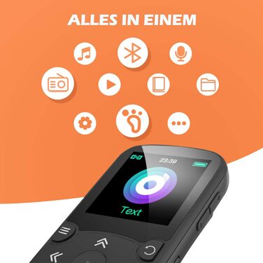 MP3 плеєр AGPTEK Bluetooth 5.0 32GB з кліпсою, 1.5