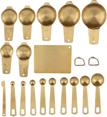 18-Piece Measuring Cup and Spoon Set for Baking, Stainless Steel Coffee Spoon Set, Measuring Cup and Spoon with Scale, for Measuring Flour, Liquids, Granules, and Spices