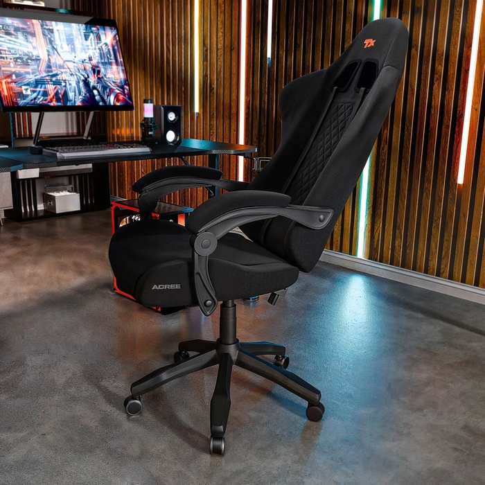 Ігрове крісло Trex E-Sports TX-110GC ACREE, тканина, чорне