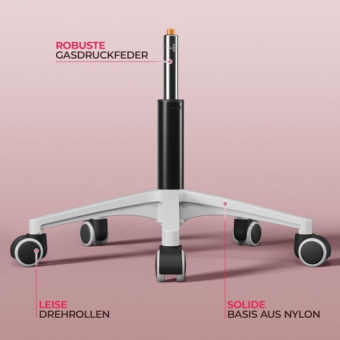 Ергономічне крісло Yaheetech для офісу та дому, з регулюванням висоти та функцією гойдання, обшите м'яким сидінням, для робочого кабінету/офісу, світло-рожеве