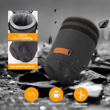 Чохол для об'єктива TARION: захисний, водонепроникний, з жорстким дном, сумісний з Canon, Nikon, Pentax, Sony, Olympus