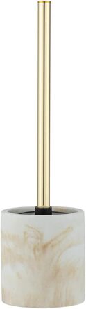 Набір для туалету WENKO Odos: тримач для щітки з полірезину, білий/золотий, 7,5 x 37 см